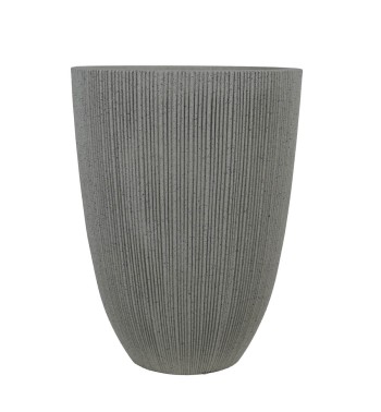 Vaso in HDPE Beige con Finitura a Righe, Eleganza per Interni ed Esterni Vaso in HDPE Beige con Finitura a Righe, Eleganza per Interni ed Esterni