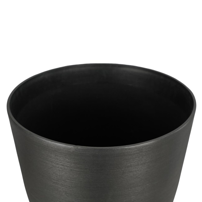 Vaso Grigio Metallizzato in Poliresina e Polvere di Pietra, per Interni ed Esterni