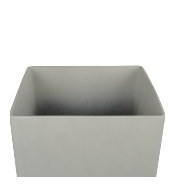 Vaso Quadrato Beige in Poliresina Mista a Polvere di Pietra, per Interni ed Esterni Vaso Quadrato Beige in Poliresina Mista a Polvere di Pietra, per Interni ed Esterni