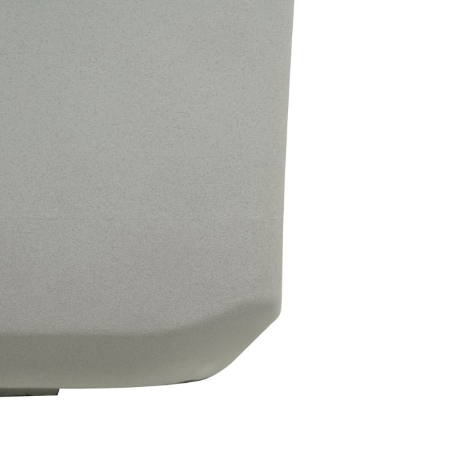 Vaso Quadrato Beige in Poliresina Mista a Polvere di Pietra, per Interni ed Esterni
