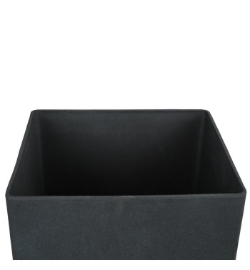 Vaso Quadrato Nero in Poliresina ad Alta Densità Mista a Polvere di Pietra, per Interni ed Esterni Vaso Quadrato Nero in Poliresina ad Alta Densità Mista a Polvere di Pietra, per Interni ed Esterni