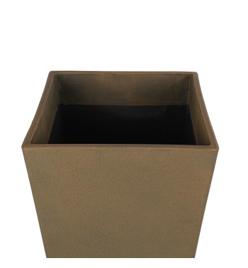 Vaso Pilone Marrone in Poliresina Mista a Polvere di Pietra, per Interni ed Esterni Vaso Pilone Marrone in Poliresina Mista a Polvere di Pietra, per Interni ed Esterni