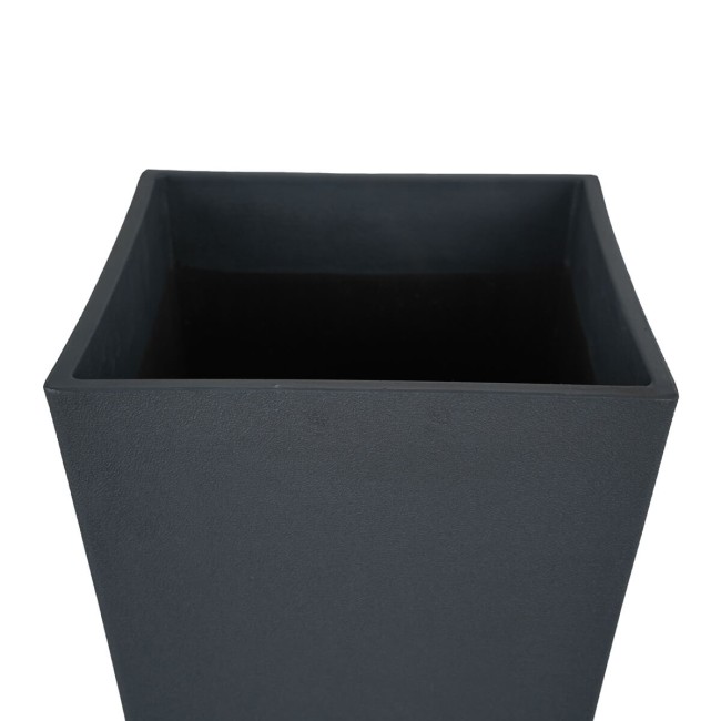 Vaso Grigio Metallizzato in Poliresina Mista a Polvere di Pietra, Uso Interno/Esterno