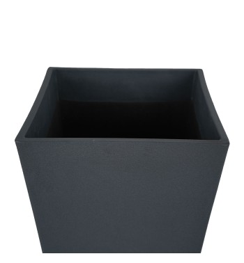 Vaso Grigio Metallizzato in Poliresina Mista a Polvere di Pietra, Uso Interno/Esterno