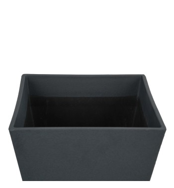 Vaso Quadro Nero in Poliresina Mista a Polvere di Pietra per Interni ed Esterni