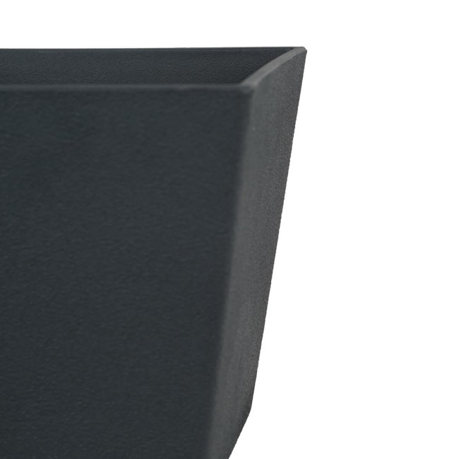 Vaso Quadro Nero in Poliresina Mista a Polvere di Pietra per Interni ed Esterni