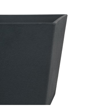 Vaso Quadro Nero in Poliresina Mista a Polvere di Pietra per Interni ed Esterni