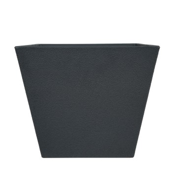 Vaso Quadro Nero in Poliresina Mista a Polvere di Pietra per Interni ed Esterni