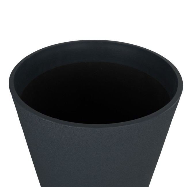 Vaso in Poliresina e Polvere di Pietra Grigio Metallizzato, per Interni ed Esterni