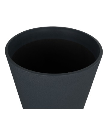 Vaso in Poliresina e Polvere di Pietra Grigio Metallizzato, per Interni ed Esterni