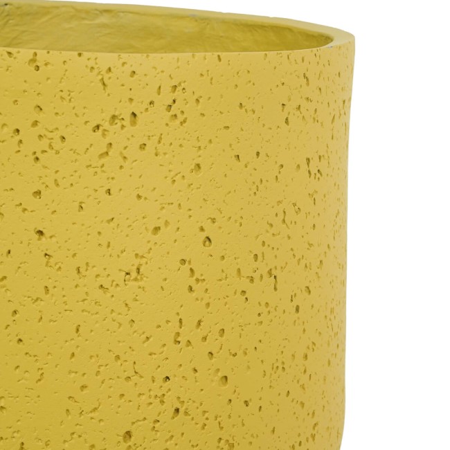 Set Tre Vasi in Ossido di Magnesio Colore Senape, per Interno ed Esterno