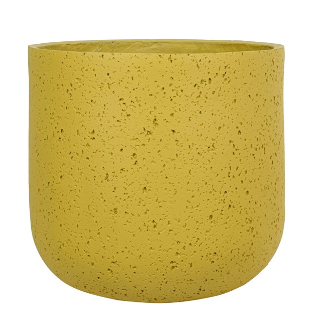 Set Tre Vasi in Ossido di Magnesio Colore Senape, per Interno ed Esterno