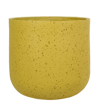 Set Tre Vasi in Ossido di Magnesio Colore Senape, per Interno ed Esterno