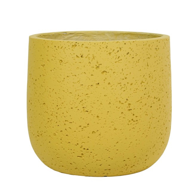 Set Tre Vasi in Ossido di Magnesio Colore Senape, per Interno ed Esterno