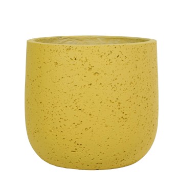 Set Tre Vasi in Ossido di Magnesio Colore Senape, per Interno ed Esterno