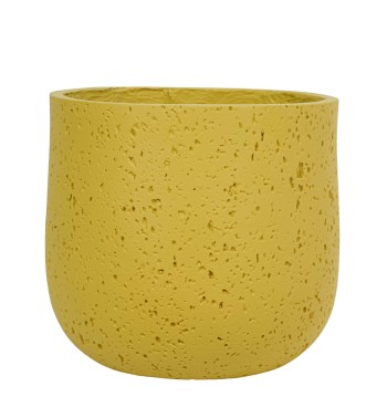 Set Tre Vasi in Ossido di Magnesio Colore Senape, per Interno ed Esterno