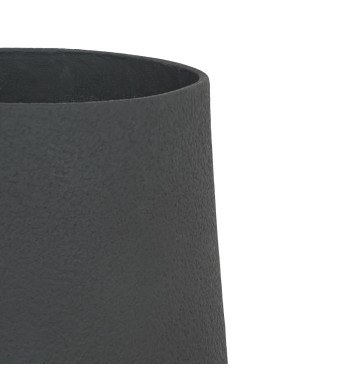 Set Due Vasi Neri in Ossido di Magnesio, Uso per Interni ed Esterni