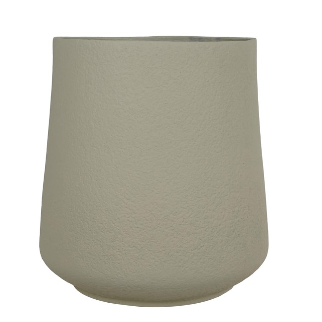 Set Due Vasi in Ossido di Magnesio Taupe, Adatto a Interni ed Esterni