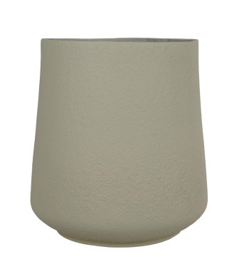 Set Due Vasi in Ossido di Magnesio Taupe, Adatto a Interni ed Esterni