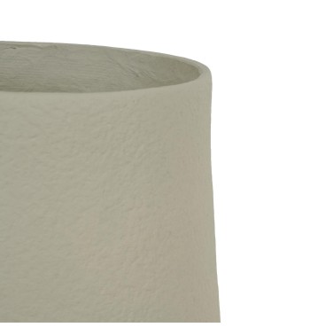 Set Due Vasi in Ossido di Magnesio Taupe, Adatto a Interni ed Esterni