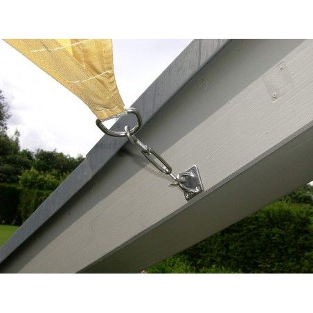 Vela Quadrata in Poliestere, Parasole Completo di Anelli 5 mt Tortora Vela Quadrata in Poliestere, Parasole Completo di Anelli 5 mt Tortora
