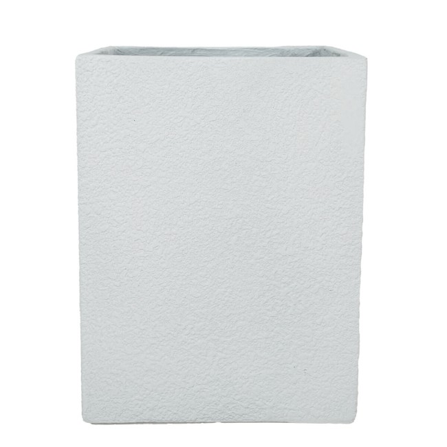 Set Due Vasi Rettangolari Bianco in Ossido di Magnesio, per Interno ed Esterno