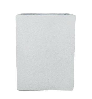 Set Due Vasi Rettangolari Bianco in Ossido di Magnesio, per Interno ed Esterno