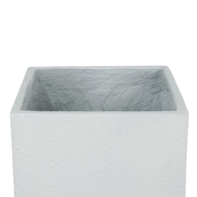 Set Due Vasi Rettangolari Bianco in Ossido di Magnesio, per Interno ed Esterno