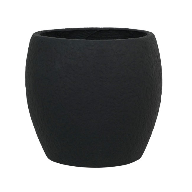 Set Tre Vasi Sferici Nero in Ossido di Magnesio, per Interni ed Esterni