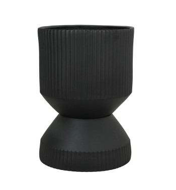 Set Due Vasi in Ossido di Magnesio Nero, Uso Interno ed Esterno