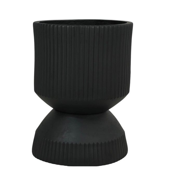 Set Due Vasi in Ossido di Magnesio Nero, Uso Interno ed Esterno