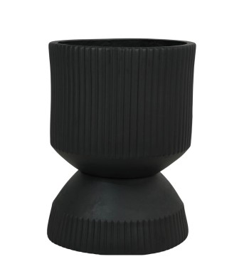 Set Due Vasi in Ossido di Magnesio Nero, Uso Interno ed Esterno