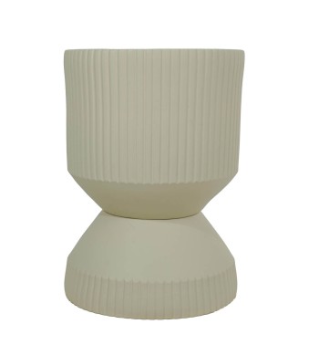 Set Due Vasi in Ossido di Magnesio Taupe, per Uso Interno ed Esterno