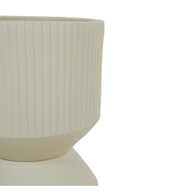 Set Due Vasi in Ossido di Magnesio Taupe, per Uso Interno ed Esterno