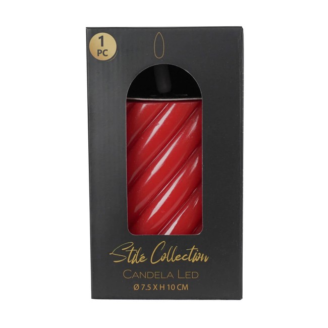 Candela Led in Cera Rossa