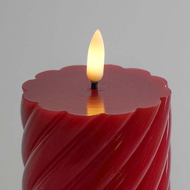 Candela Led in Cera Rossa