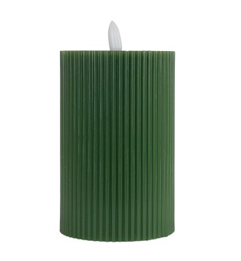 Candela Led Rigata in Cera Verde