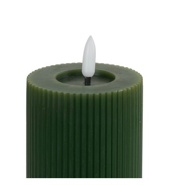 Candela Led Rigata in Cera Verde