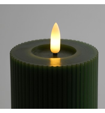 Candela Led Rigata in Cera Verde