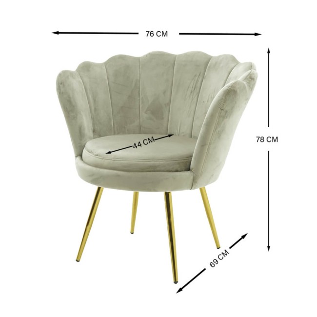 Poltrona in Velluto a Conchiglia in 5 Colori