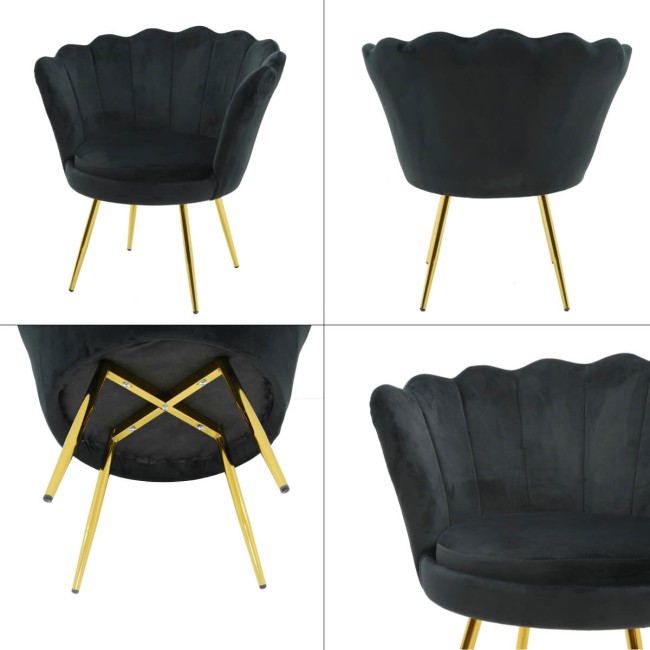 Poltrona in Velluto a Conchiglia in 5 Colori