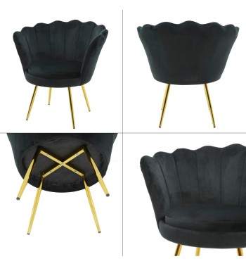 Poltrona in Velluto a Conchiglia in 5 Colori