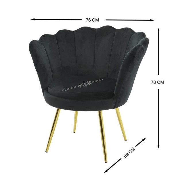 Poltrona in Velluto a Conchiglia in 5 Colori