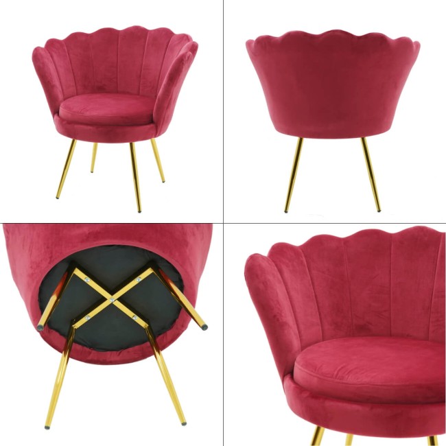 Poltrona in Velluto a Conchiglia in 5 Colori