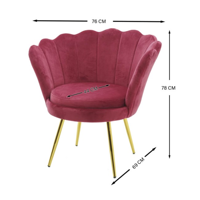 Poltrona in Velluto a Conchiglia in 5 Colori