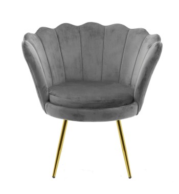 Poltrona in Velluto a Conchiglia in 5 Colori