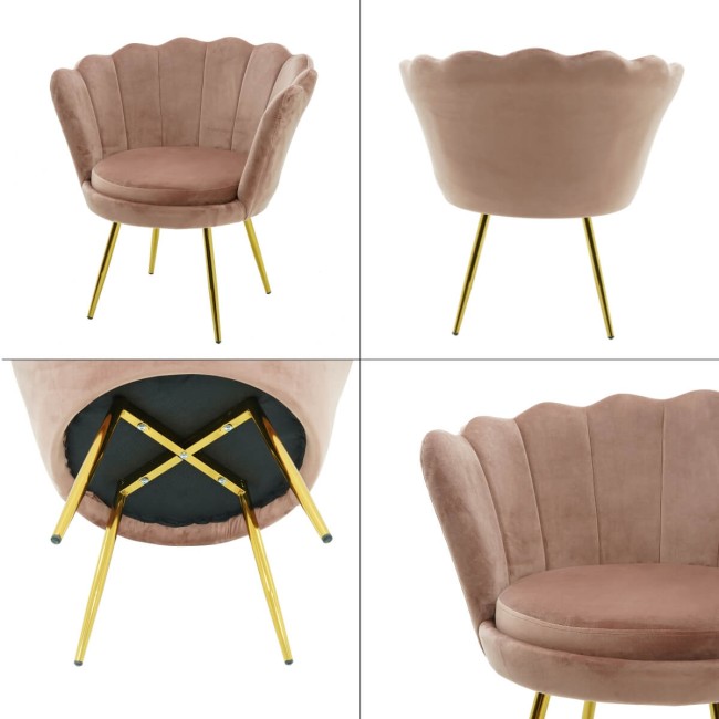 Poltrona in Velluto a Conchiglia in 5 Colori