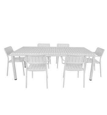 Set Tavolo da Esterno in Polietilene con 6 Sedie - Firenze