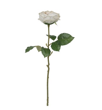 Rosa Schiusa Artificiale con Stelo e Foglie H.50 cm