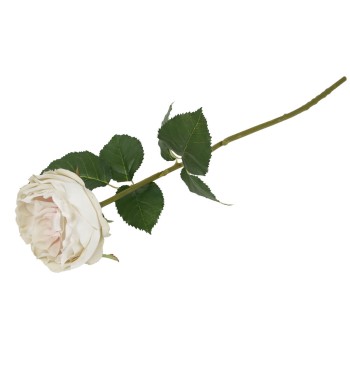 Rosa Schiusa Artificiale con Stelo e Foglie H.50 cm